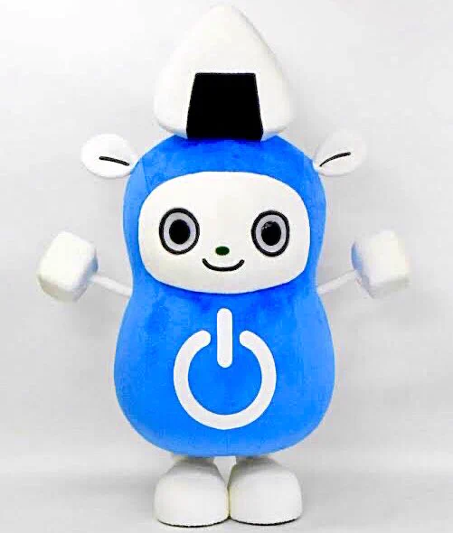 Meshiyama, a fuzzy robot with a rice ball on its head and a power button on its belly that turns it into a giant battle machine, is the mascot of Iiyama Computers. 