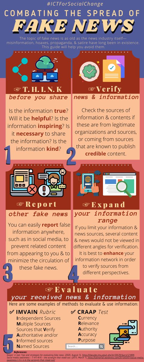 LaVerdadICT's tweet photo. FRIENDLY TIP #3

Now that you have been informed about how fake news affects the online world, it is best to apply what we have learned. Presented here are direct steps and methods to combat fake news circulation personally.

#TheTruthAlwaysPrevails
#LaVerdad
#ICTForSocialChange https://t.co/Wo1oDShYRL