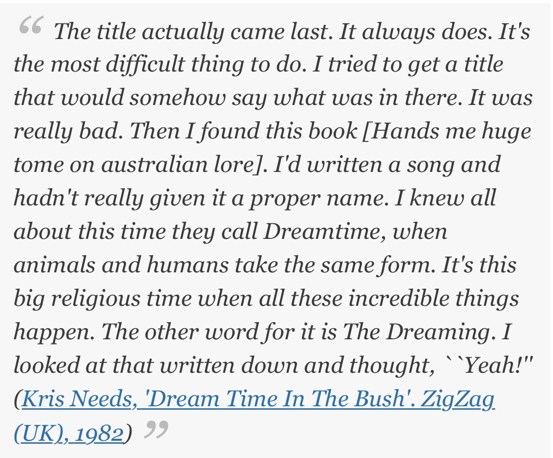 kate has stated the inspiration for the song was the destruction of land belonging to the indigenous australian population by white australians trying to harvest weapons-grade uranium. the title of the single, and the album, is inspired by aboriginal beliefs