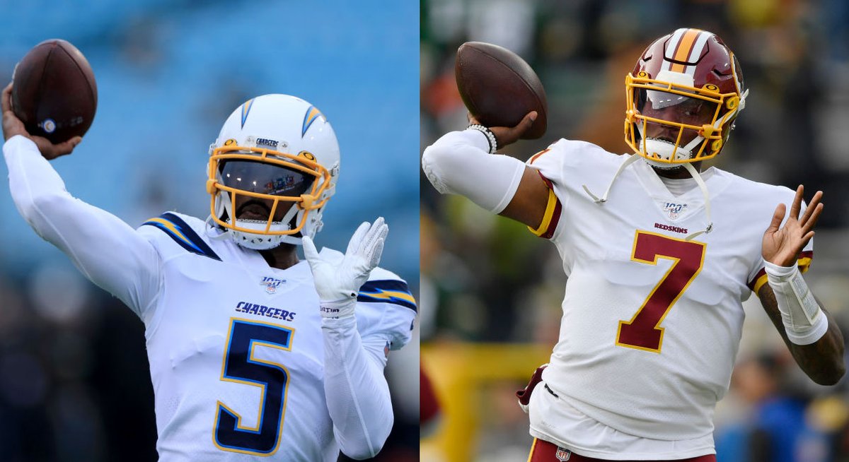 Cam Newton, Teddy Bridgewater, Dwayne Haskins, Lamar Jackson, Patrick Mahomes, Kyler Murray, Dak Prescott, Tyrod Taylor, Deshaun Watson, Russell Wilson

10 Black starting QBs in Week 1 -- the most in a season opener in NFL history 🙌🏾