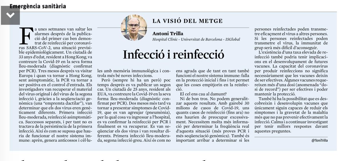 Infeccio i reinfeccio per SARS-CoV2.