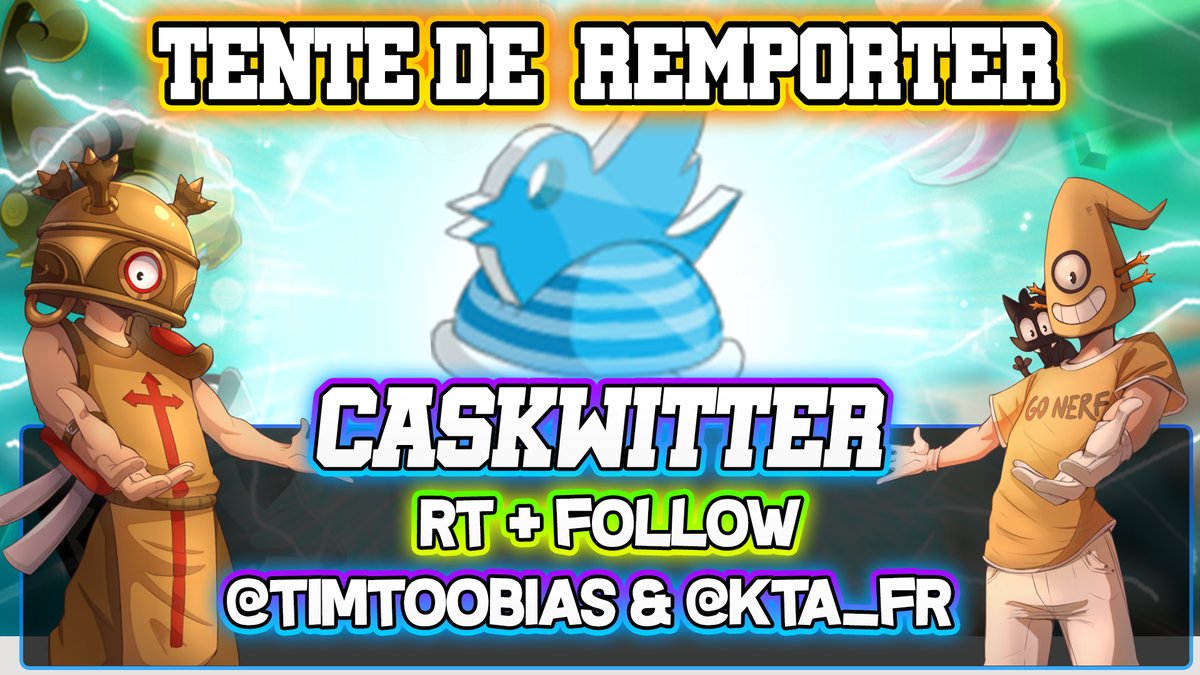 🎁CONCOURS🎁

A l'occasion du Krozmos Stars Arena 3 organisé par le @KTA_fr , tentez de remporter un caskwitter 👌

Pour participer, RT+ Follow @KTA_fr et moi même.🔁+❤️

⌚️TAS le 30/09

Bonne chance à tous🍀