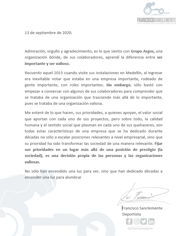 FranciscoSancle's tweet photo. Gracias @Grupo_Argos.
Como familia me han acompañado en las altas y bajas de mi carera deportiva. Siempre agradecido.
@Cementos_Argos @Celsia_Energia @SomosOdinsa https://t.co/b2ynFz4vnW