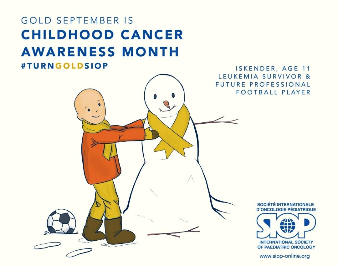 September is #ChildhoodCancerAwarenessMonth

#BeBoldGoGold🎗️ #TURNGOLDSIOP
<a href="/WorldSIOP/">SIOP International</a> <a href="/SIOPEurope/">SIOPE 🎗️</a> <a href="/CancerPOINTE/">POINTE</a> 
Thanks to Tina Bouffet for the wonderful artwork