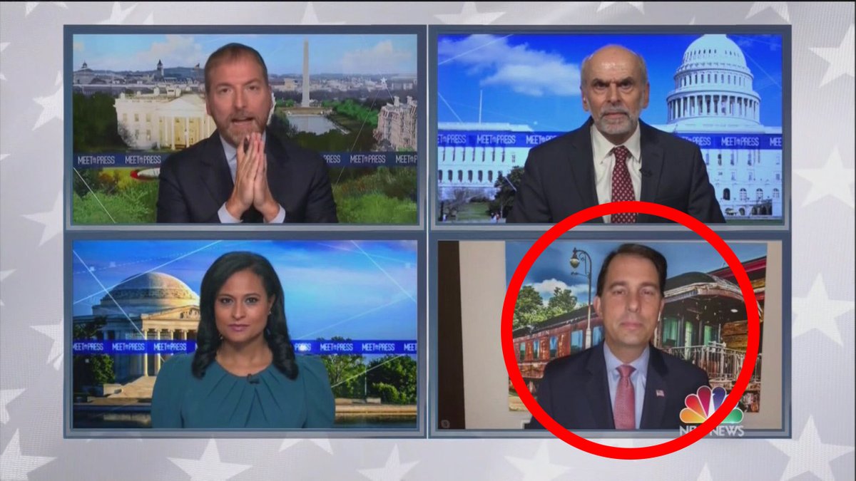 Four times in a month:  @chucktodd invites REPUBLICANS on his  @MeetThePress *panel of journalists* and no DemocratAug. 9: Two journalists & Rich LowryAug. 23: Two journalists & Gov. Scott WalkerAug. 30: Three journalists & Gov. Pat McCroryToday: Two journalists & Al Cardenas