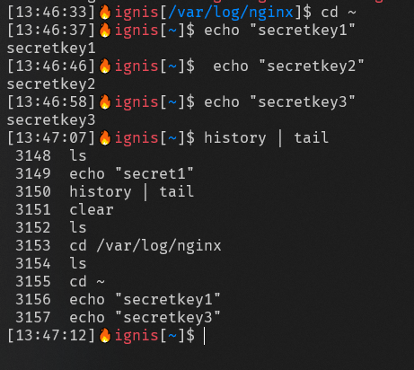 This is a big TIL for me!

If you put a space before your command, it is not saved to the history.🤯