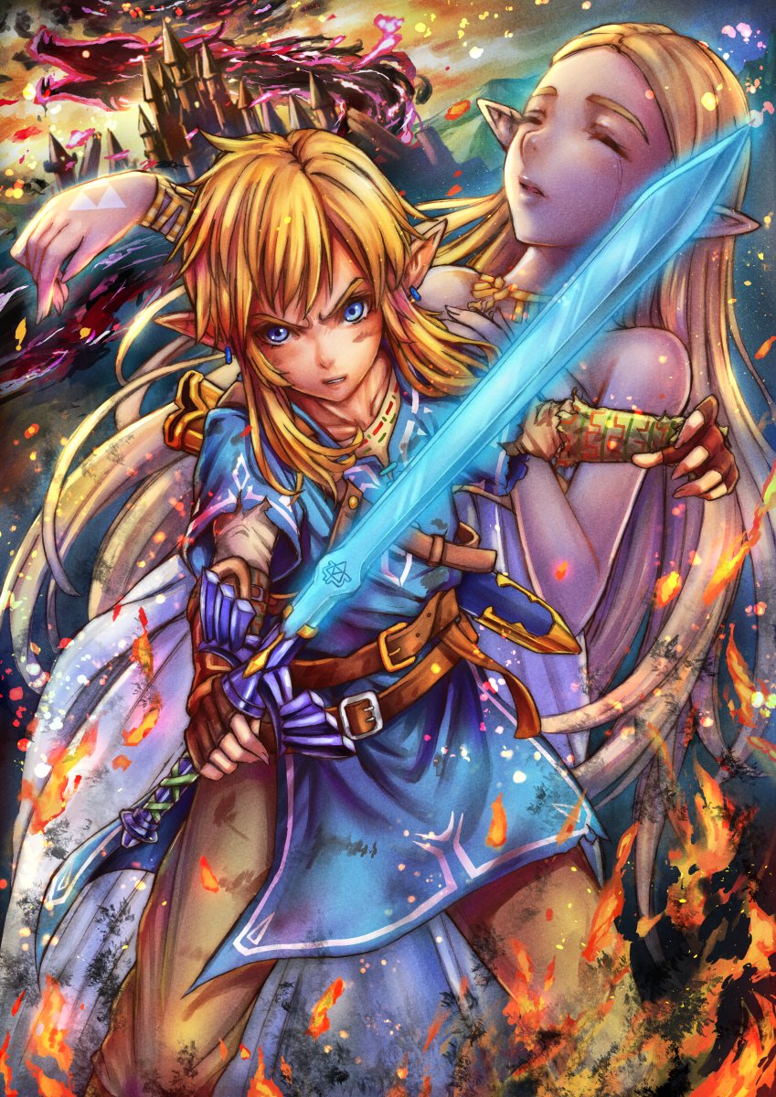 Kodue55 A Twitter 小説があれば表紙はこんな感じがいいかな と小説100年前のハイラル編第3巻くらいの表紙を意識して描いてたりする 小学生くらいの時に図書館に行って昔の小説とか読むの好きだったこともあって 古いファンタジー小説の表紙を若干意識して描いて