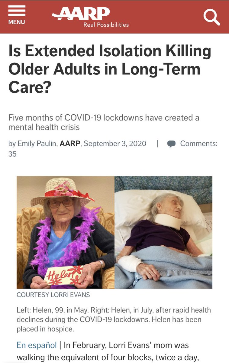 What’s worse? Maybe getting the flu or social isolation? If they were informed about vitamin D, C and zinc and ate healthy food and were able to interact in a loving community, death rate in nursing homes would be way down. Now they’re literally imprisoned. Not right. Change it.