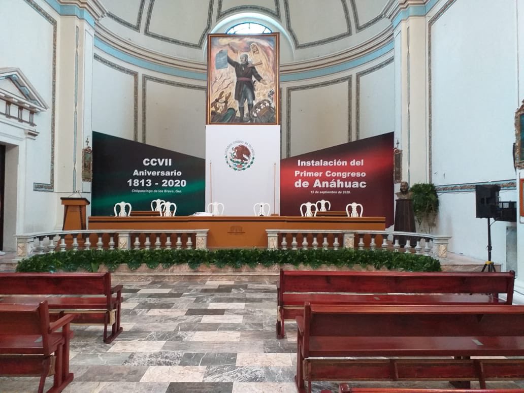 Hoy 13 de sep se celebran los 207 años de aniversario de la promulgación de los sentimientos de la nación, por José Ma Morelos y Pavón, en la catedral de la Asunción de Ma. Chilpancingo, Gro