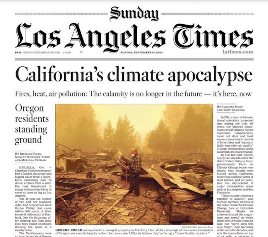 Prof Michael E Mann On The Left My Quote On The Front Page Of The Guardian Two Years Ago On The Right Latimes Front Page Today Yes Dangerous Climate Change