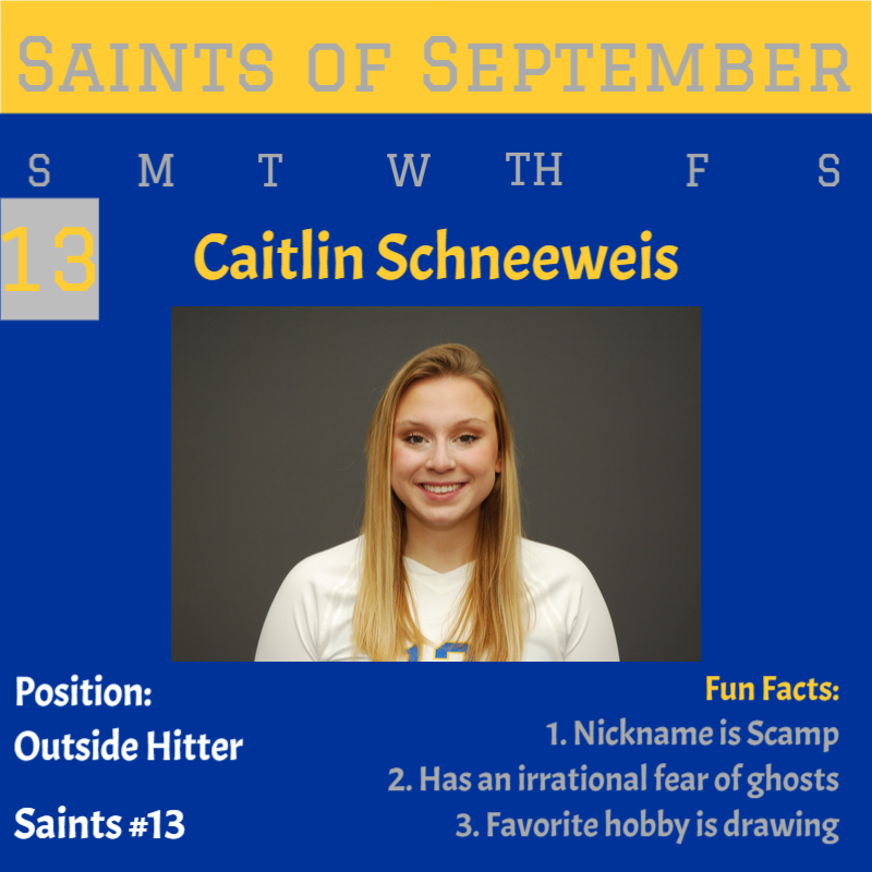 SaintsVball's tweet photo. No Sunday scaries here! Learn more about Caitlin #13 https://t.co/MdsWHGBp6k