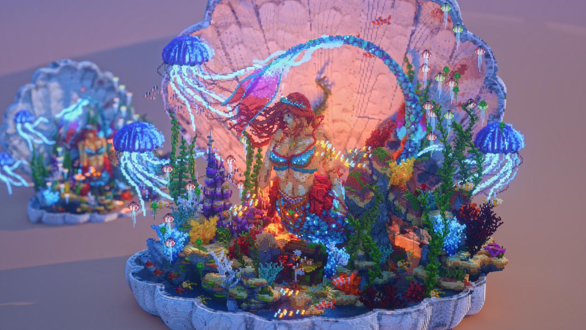 Here is a Mermaid I built recently on <a href="/BuildersRefuge/">Builder's Refuge</a> 
Thanks <a href="/JossieboyMC/">Jossie</a> and <a href="/Kryppt/">Will.D</a> for the renders