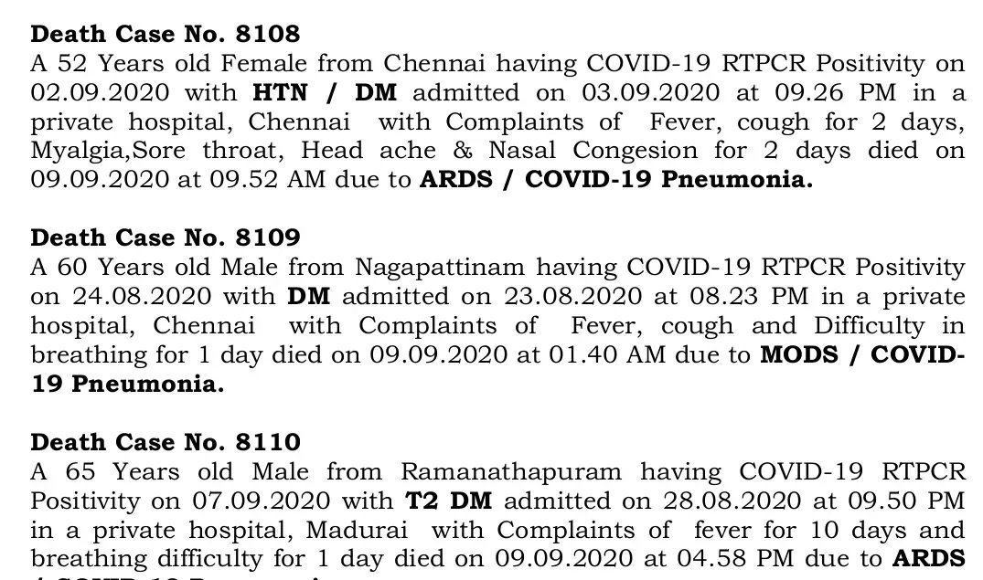 Tamil Nadu provides detailed information on its fatalities in its daily bulletinI scraped that data (Jul-1 to Sep-10).This thread contains a preliminary analysis, and a comparison with Karnataka/Odisha (at the end)  @epigiri