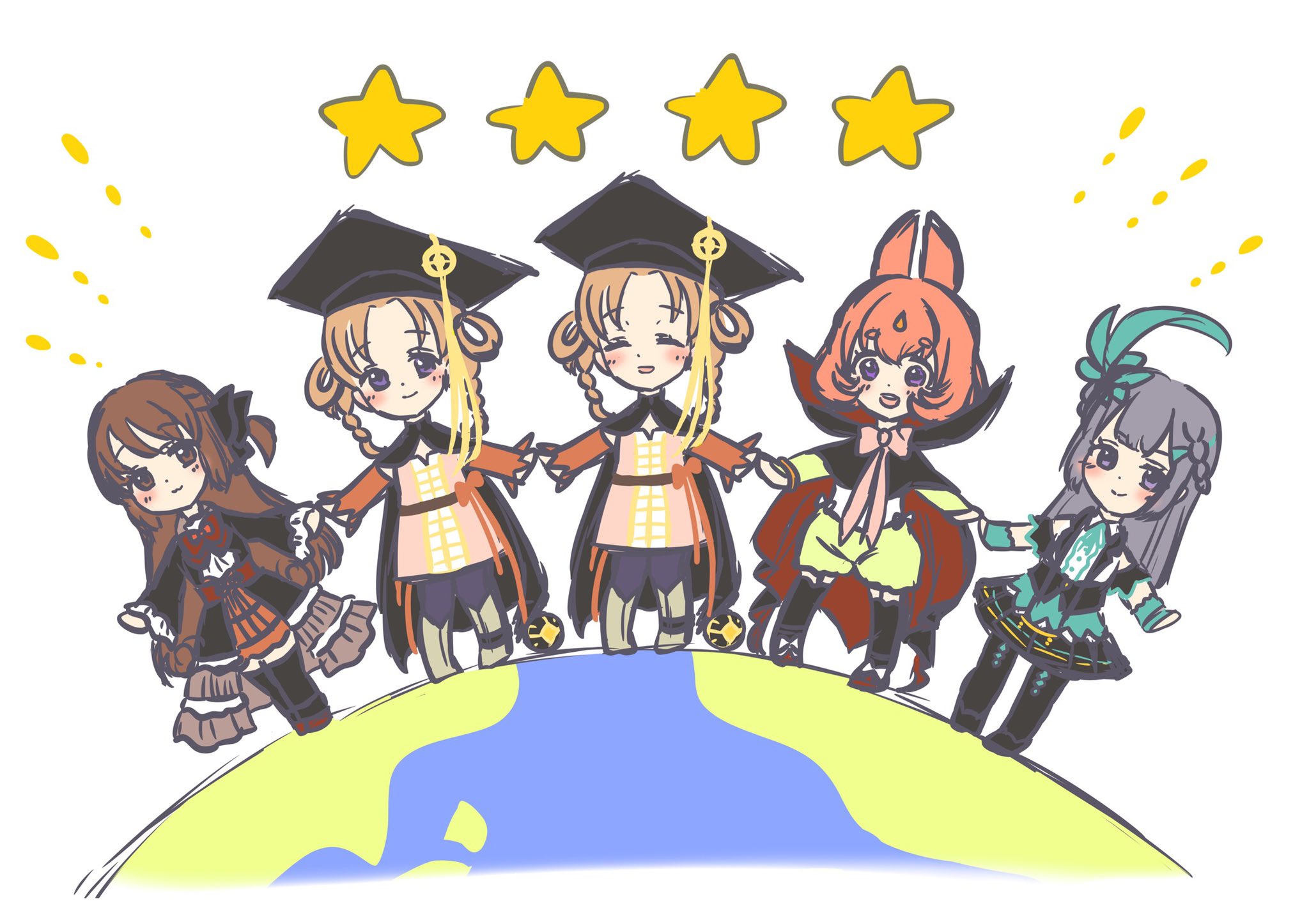 ななかわ 3周年キャンペーン期間中に来てくれた星4の子たち みんな可愛くてほくほくだ マギアレコード マギレコ マギレコ勢と繋がりたい 里見灯花 柊ねむ 佐和月出里 静海このは イラスト好きな人と繋がりたい 絵師さんと繋がりたい