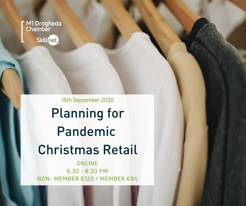 M1Skillnet's tweet photo. Not only do we have a Pandemic to contend with, Brexit is also looming! Join our highly commercial and very practical online workshop Planning For Your Pandemic Retail Christmas course lead by @mirms09 @DroghedaChamber @M1Skillnet
#skillnetireland #retailplan https://t.co/YniYEXf2Vx