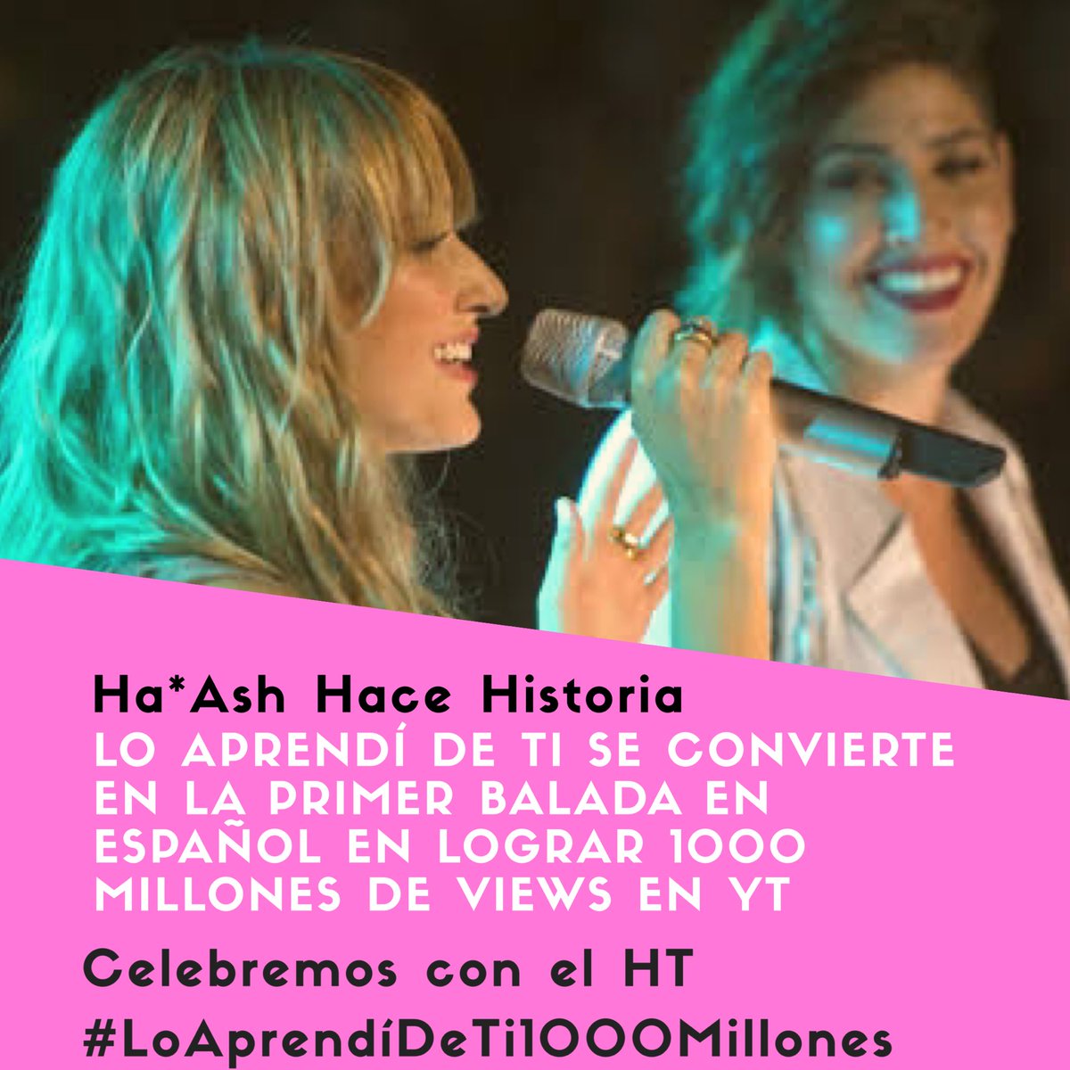 HaAshExclusive's tweet photo. Muy orgullosos de ustedes @haashoficial  !! Venga #HaAshFans que se vea nuestro poder 🤩🥳 
#LoAprendíDeTi1000Millones https://t.co/sqXHleP8yy