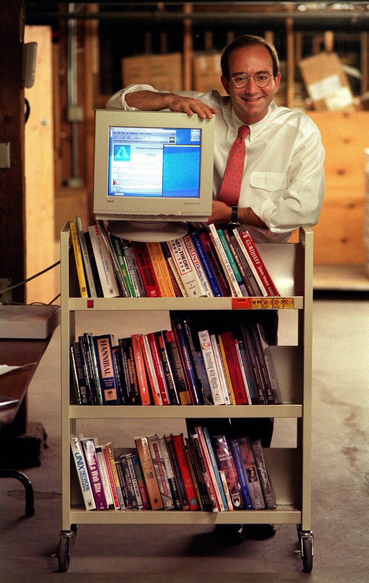 JonErlichman's tweet image. On this day in 1995: Jeff Bezos photo taken for first story on Amazon