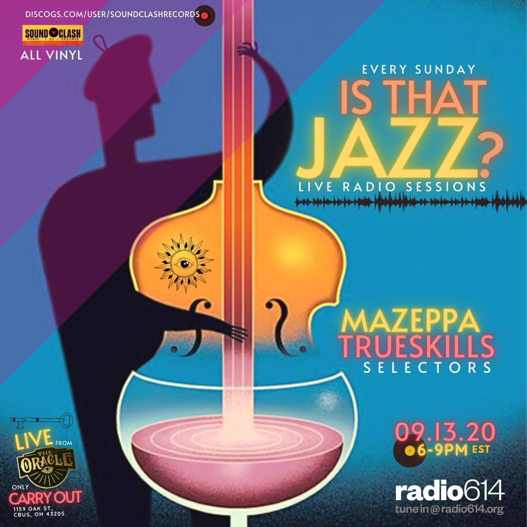 🌴 Is that Jazz? 
Sunday Evening at @the_oracle_ote 
09.13.20 6-9 pm EST
🎧  <a href="/trueskills1969/">Adrian willis</a> 
🎧  #djmazeppa 
LIVE from THE ORACLE Bar Lounge
Open to CARRYOUT ONLY
1159 Oak St, Columbus, OH 43205
Streaming live on 🔺 radio614.org
@soundclash_entertainment