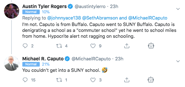 8/ As the meltdown of this Trump adviser, Stone associate, and longtime Kremlin agent continued, he began stalking my *readers* and blocking them—in some cases attacking them personally (even, bizarrely, their educational pedigrees). It was a truly bizarre—public—comms collapse.