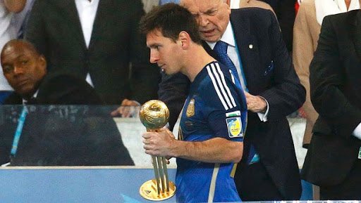 Messi represented Argentina in 4 different tournaments and has won the MVP award in every single one of them. No other player in history achieved that feat. (World Cup 2014, Copa America 2015, U20 World Cup 2005 and Olympics 2008).