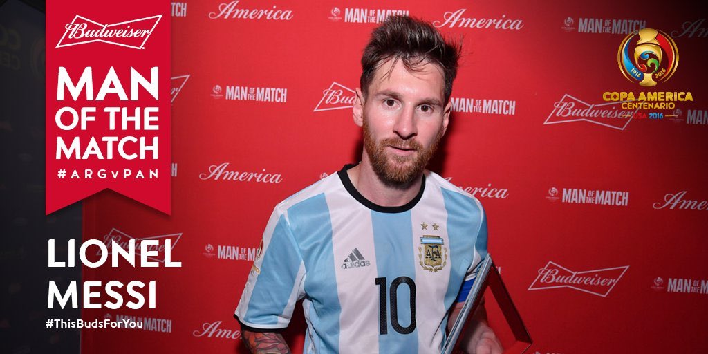 Messi is the player who won the most MOTM awards in a single Copa America tournament ever (4 in 2015, 3 in 2016).