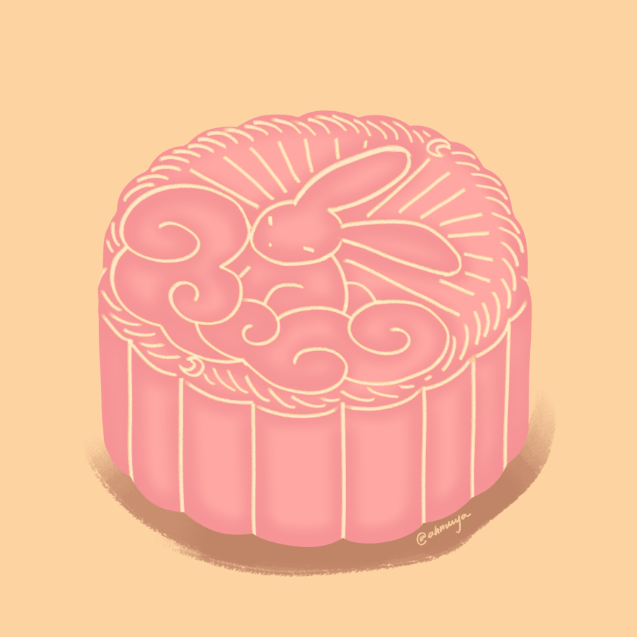 ahnuiya's tweet photo. bunny mooncake for an ig art prompt! someone please send me some mooncake 😭 #FallArtBash2020 https://t.co/tRVtM97vW4