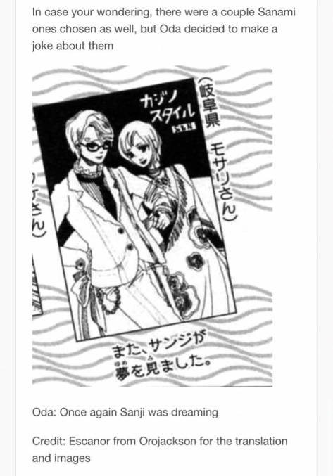 « Encore une fois Sanji rêvait ». Je ne m'attarde pas là dessus mais c'est toutefois des petits détails qui faut prendre en considération.