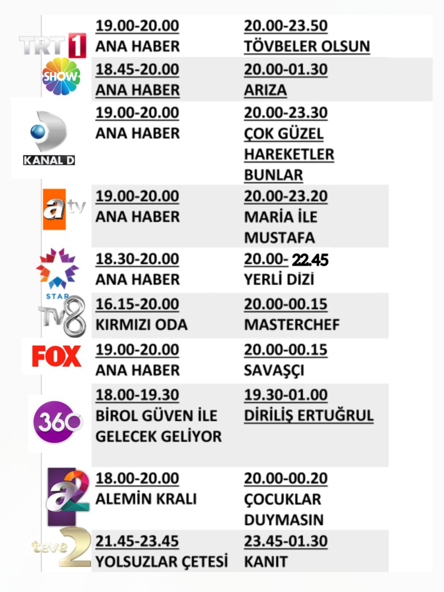 tv rehberi pa twitter tv yayin akisi showtv trt kanald startv 360 fox tv8 a2 teve2 atv diziler filmler yasakelma babil sefirinkizi https t co bx8tlnnuze twitter