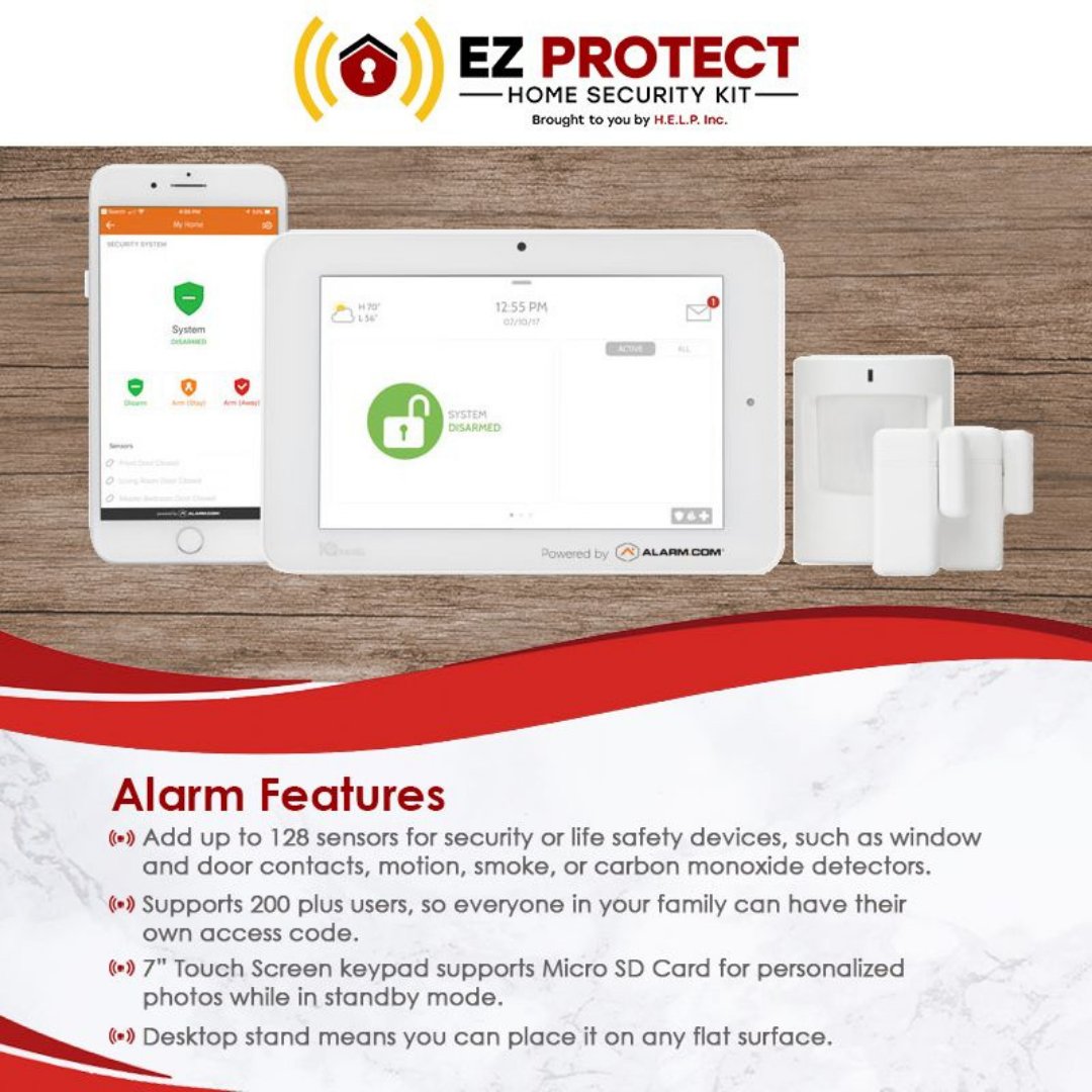 AskHelpInc's tweet image. Protect what you value most with the EZ Protect Home Security Kit. With up to 128 sensors, you can monitor every door, window, and home safety device like smoke alarms &amp;amp; carbon monoxide detectors with ease.
Call or email today for more information! 508-699-0300 sales@helpinc.com