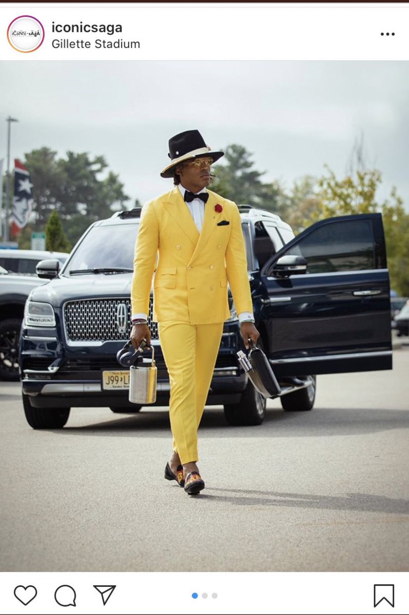 Cam Newton Arrives to Gillette Stadium Ahead of His First Win and