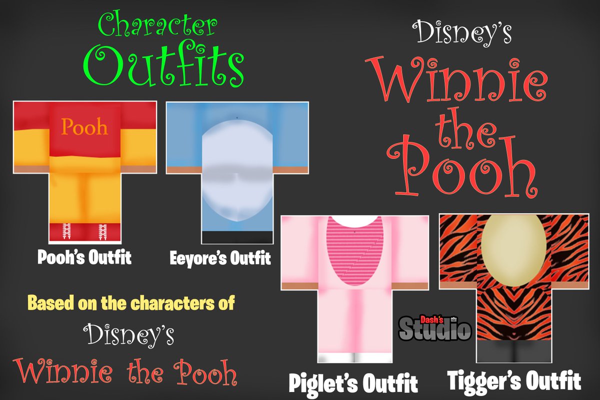 _DashStudio_'s tweet photo. Character Outfits!

These outfits originated from Disney's Winnie the Pooh

Visit our group to see these outfits and try them out!

https://t.co/1lWebNH30d https://t.co/9ueLPq4zur