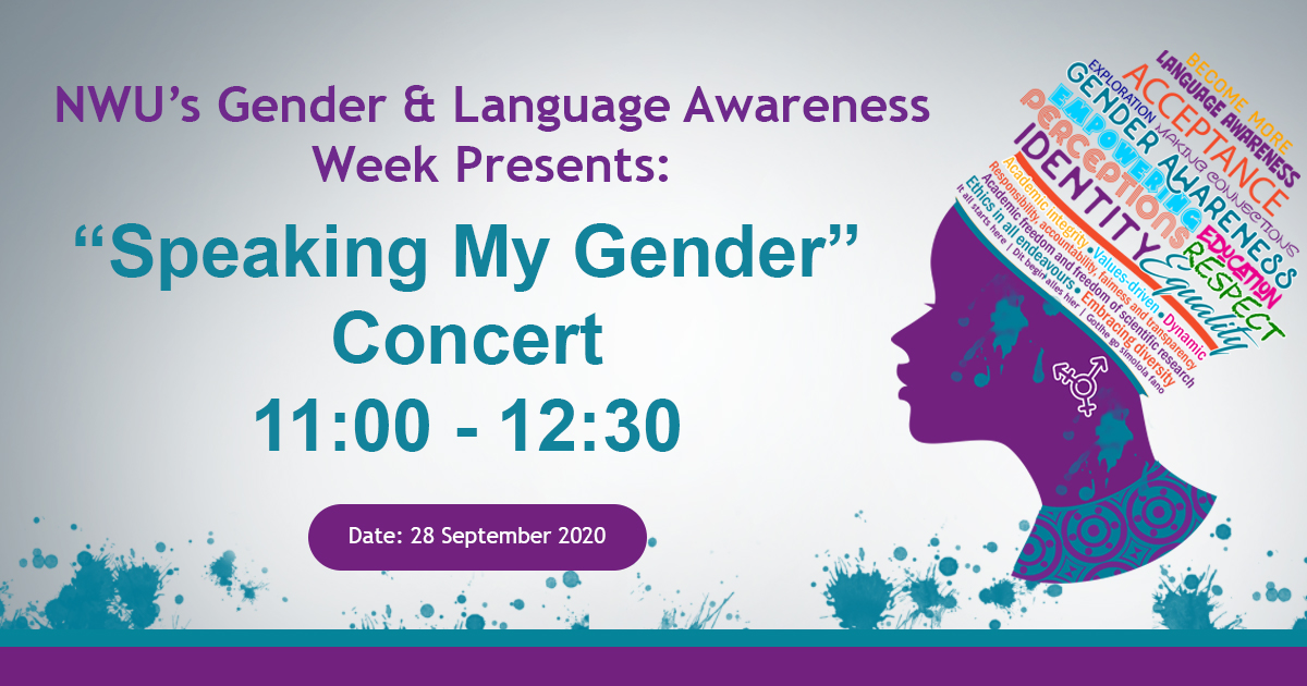 NWU Concert: Speaking my Gender

Gender &amp; Language Awareness week kicks off with a great concert featuring our very own #NWUFamily!
Make sure to register, &amp; join the discussion!

Register: fal.cn/3azXg
For more info: fal.cn/3azXh

#MyNWU #NWUGAW #NWULAW