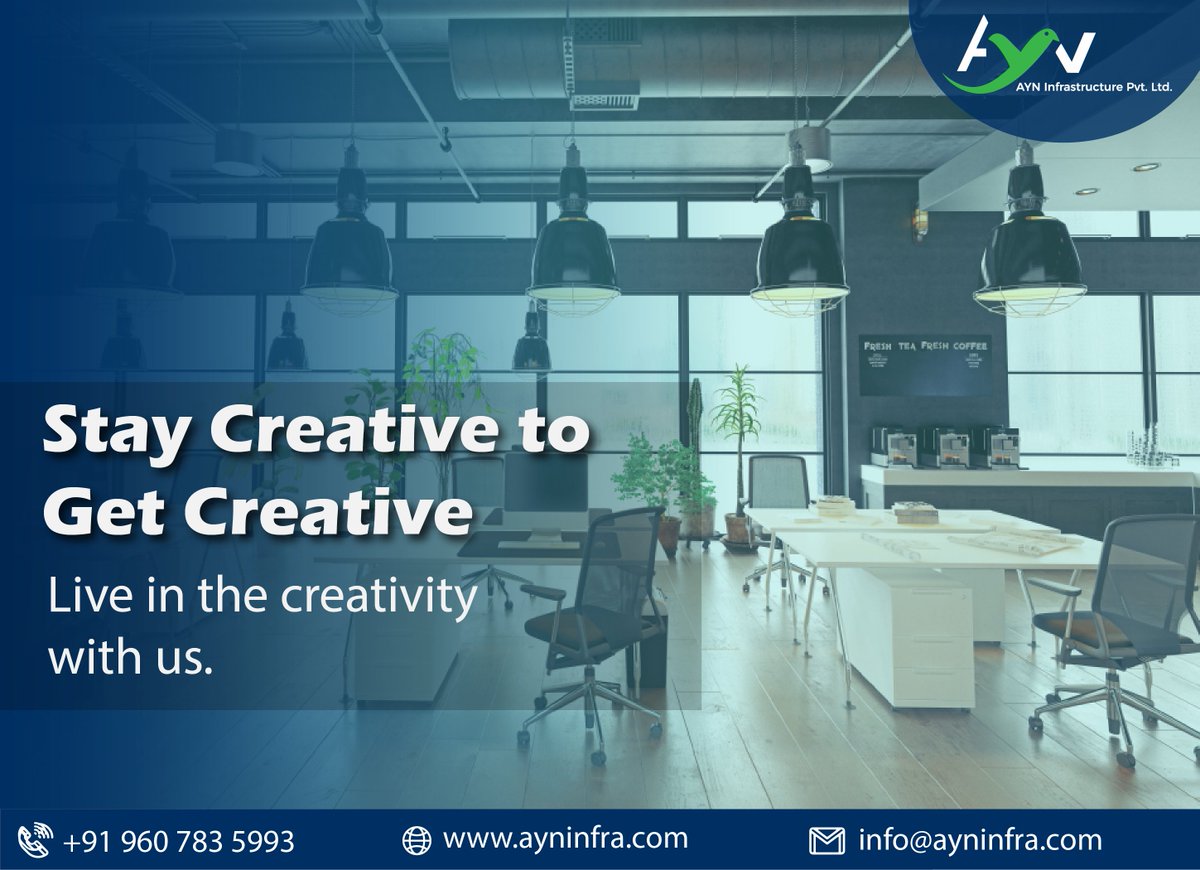ayninfra's tweet image. Creative workspace to level up your creativity to the best version. 

 Live in the creativity with us: ayninfra.com

#AYNInfrastructure #CreativeInfrastructure #LandDevelopment #ProjectManagement #RealEstate #Co_WorkingSpace #RoadConstruction #Pune #India