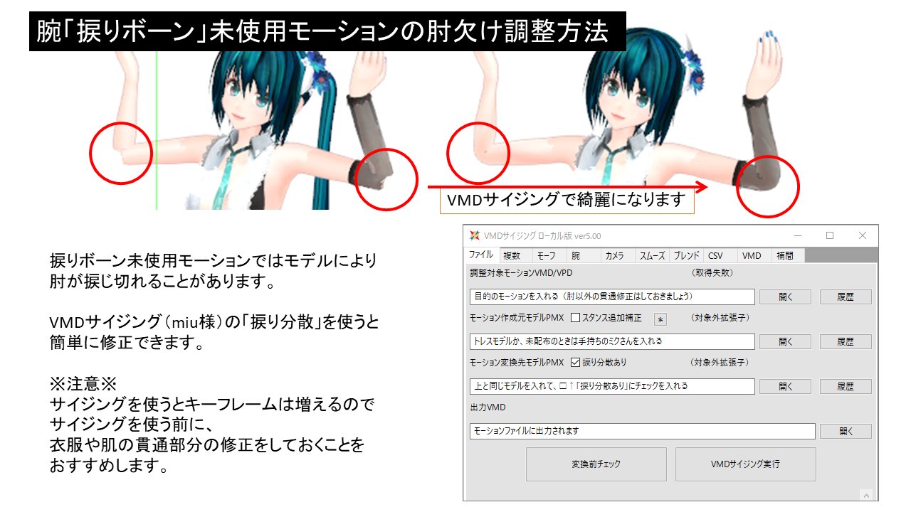 ノン Mmdモデルの肘欠けの調整方法 をまとめました Vmdサイジング 捩り分散 を使うと簡単に直せます サイジングするとキーフレームが増えるので サイジング前に 貫通の修正をしておくのが ポイントです ノン Mmdモデルの肘欠けの調整方法 をまとめました Vmdサイジング 捩り分散 を使うと簡単に直せます サイジングするとキーフレームが増えるので サイジング前に 貫通の修正をしておくのが ポイントです