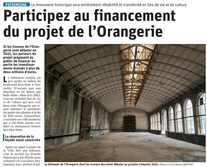 Merci au <a href="/ledauphine/">Le Dauphiné Libéré</a> !
Article complet : urlz.fr/dTNO
#crowdfunding #patrimoine #Grenoble #Isère #nouveauxusages #tierslieux #foodcourt #artisanat #culture