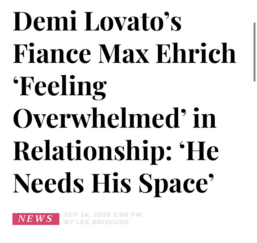 Max and his publicist allegedly have sent stories in to gossip sites stating that the reason for the distance between him and demi was because he “needed space.”