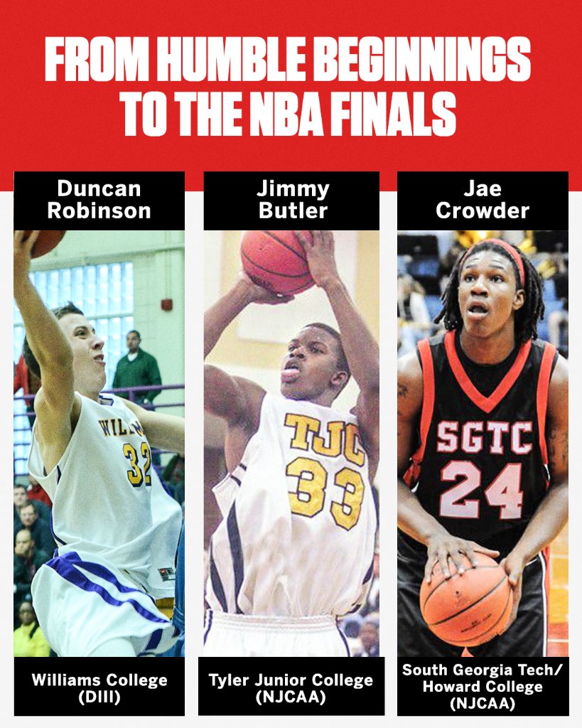 ESPNNBA's tweet photo. A true underdog story 👏

These Heat players went from small college stars to the sport's biggest stage. https://t.co/QpbAhqxypc
