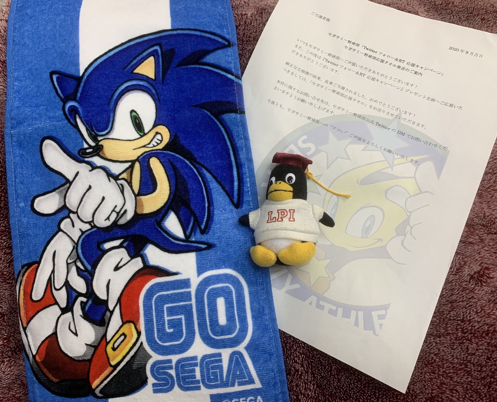 ちゃろす セガサミー野球部 Segasammy c さんより当選していた セガサミー野球部応援タオル 当選しました ソニックとセガサミー ルーターのイラストが入っているタオルでとってもカッコいいです セガサミー野球部さん これからも ちゃろす セガサミー野球部 Segasammy c さんより当選していた セガサミー野球部応援タオル 当選しました ソニックとセガサミー ルーターのイラストが入っているタオルでとってもカッコいいです セガサミー野球部さん これからも