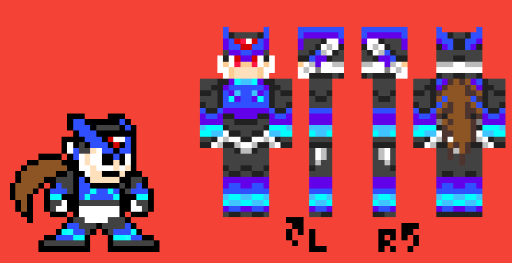 GamerMan382001's tweet photo. This thing.... MMZ Zero in X colors..... #Minecraft #Minecraft_skin #MegamanZero #pixel_art #MegaMan https://t.co/SCQR3W336C