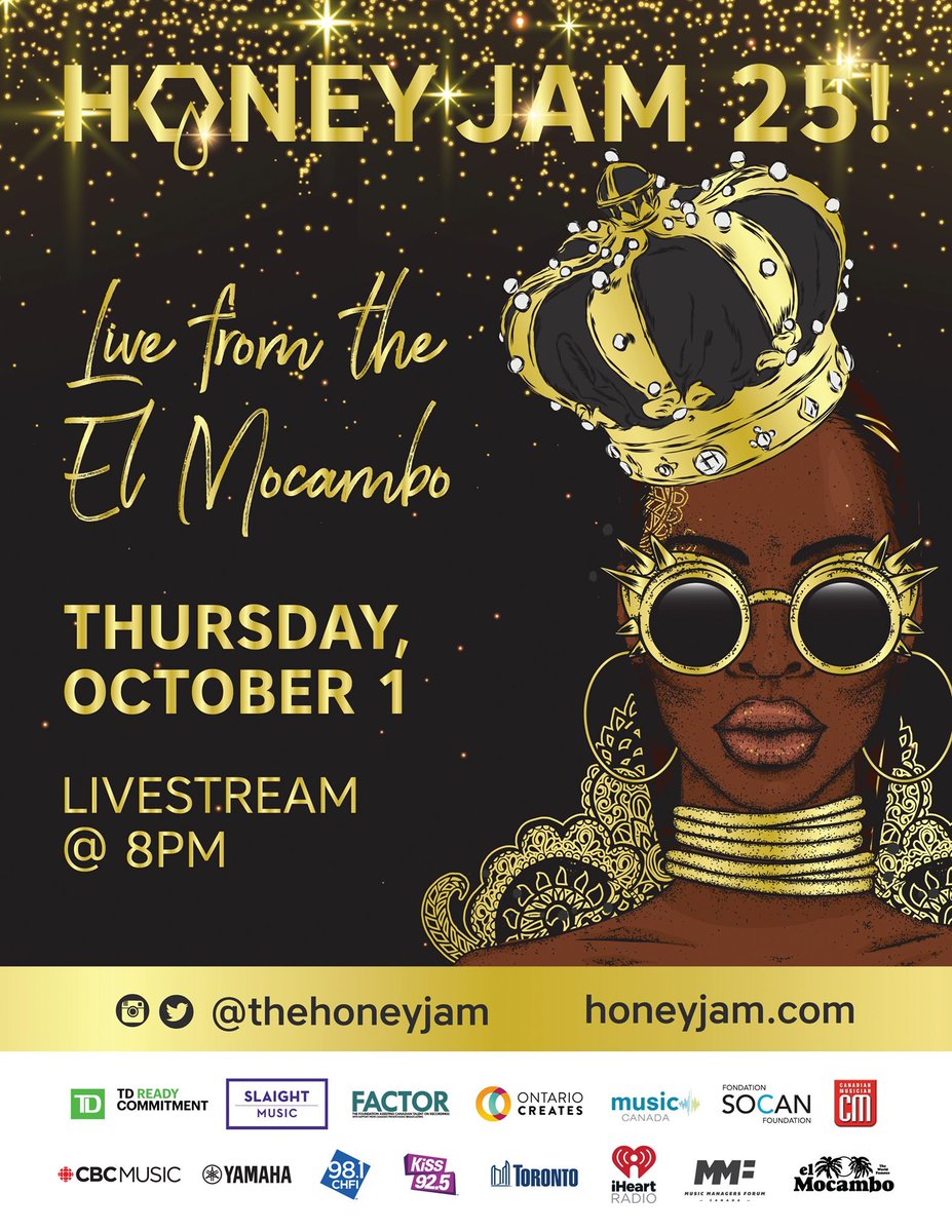 Honey Jam Canada (@thehoneyjam) on Twitter photo TONIGHT! In less than 1οΈβ£2οΈβ£ hours we will be LIVE from inside <a href="/theelmocambo/">El Mocambo</a> w/ our #HoneyJamFam to bring you #HoneyJam25! Join us at 8 PM tonight: bit.ly/HoneyJam25LS <a href="/OntarioCreates/">Ontario Creates</a> <a href="/Music_Canada/">Music Canada</a> <a href="/iHeartRadio/">iHeartRadio</a> <a href="/SOCANmusic/">SOCAN</a> <a href="/FACTORCanada/">FACTOR</a> <a href="/SlaightMusic/">Slaight Music</a> <a href="/CBCMusic/">CBC Music</a> <a href="/cdnmusician/">Canadian Musician Magazine</a> TONIGHT! In less than 1οΈβ£2οΈβ£ hours we will be LIVE from inside <a href="/theelmocambo/">El Mocambo</a> w/ our #HoneyJamFam to bring you #HoneyJam25! Join us at 8 PM tonight: bit.ly/HoneyJam25LS <a href="/OntarioCreates/">Ontario Creates</a> <a href="/Music_Canada/">Music Canada</a> <a href="/iHeartRadio/">iHeartRadio</a> <a href="/SOCANmusic/">SOCAN</a> <a href="/FACTORCanada/">FACTOR</a> <a href="/SlaightMusic/">Slaight Music</a> <a href="/CBCMusic/">CBC Music</a> <a href="/cdnmusician/">Canadian Musician Magazine</a>