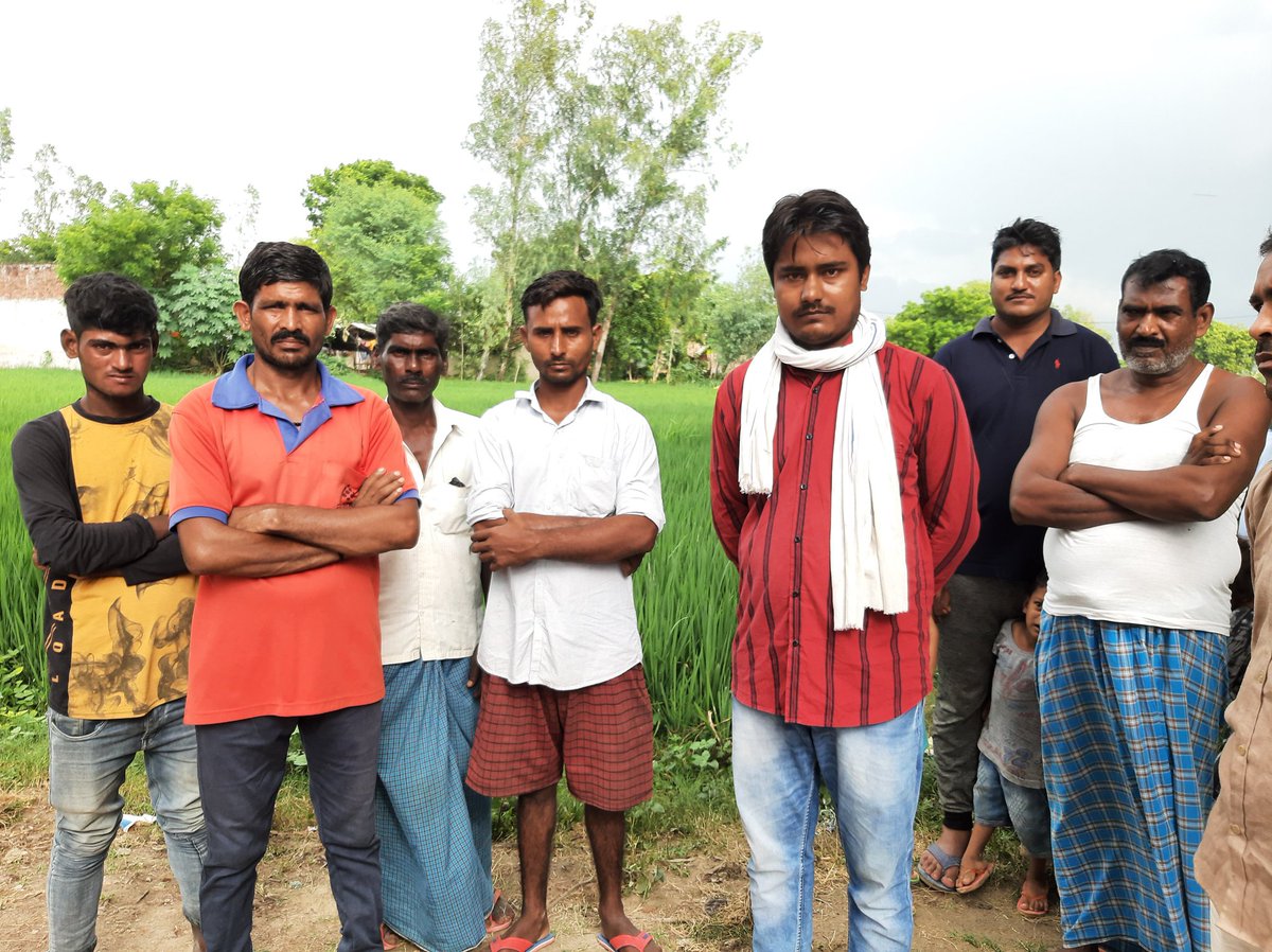 Mohammad Chand (in red), who started working in the cities at the age of 18 about 8 yrs ago, has been visiting labour chowks in Prayagraj city. But his efforts have been to no avail and Chand has stopped making his daily trips to the city. “Nothing feels like home,” he says.