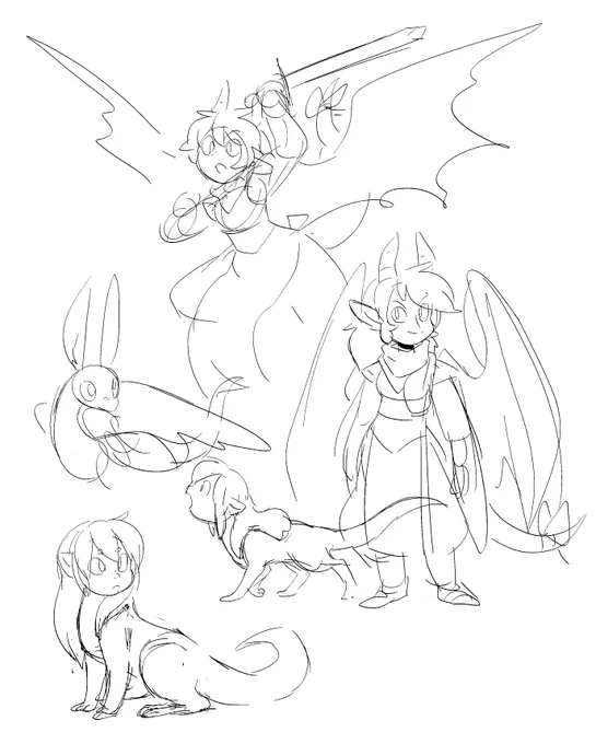 cool down doodles of preteen OCs 