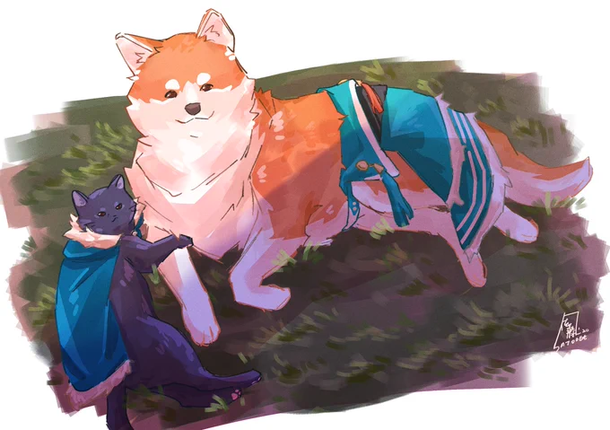 Day 8: Free Day

i was already working on this before i actually started the contents for sylvix week- cat felix being clingy to akita sylvain for @avarice017 and @eggyankee 

#FE3H #FireEmblemThreeHouses #sylvix #sylvixweek2020 