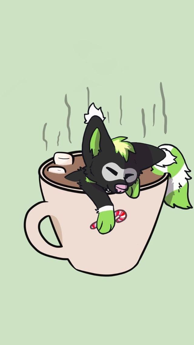 It& #39;s been a while since I posted something in this thread, soo heres my boyo in a cup of hot chocolate! Really cute drawing I got from wildberrycitrus on instagram a while ago.