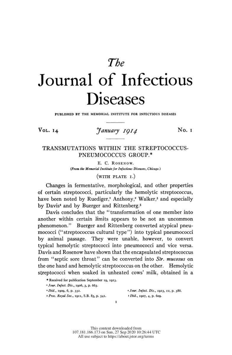 443) It’s absolutely disgraceful that the medical establishment hasn’t supported further research that expands upon the experiments conducted by Dr. Rosenow.You can access the original 1914 article at the link below. https://www.jstor.org/stable/30073453?seq=1#metadata_info_tab_contents