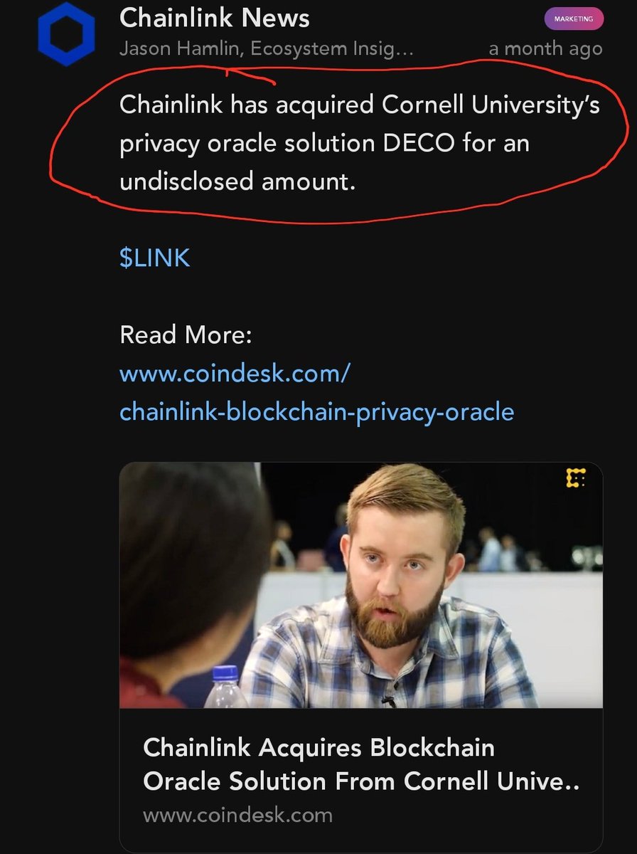 NewToCrypto: what's  $LINK been up to?Me: meh not much