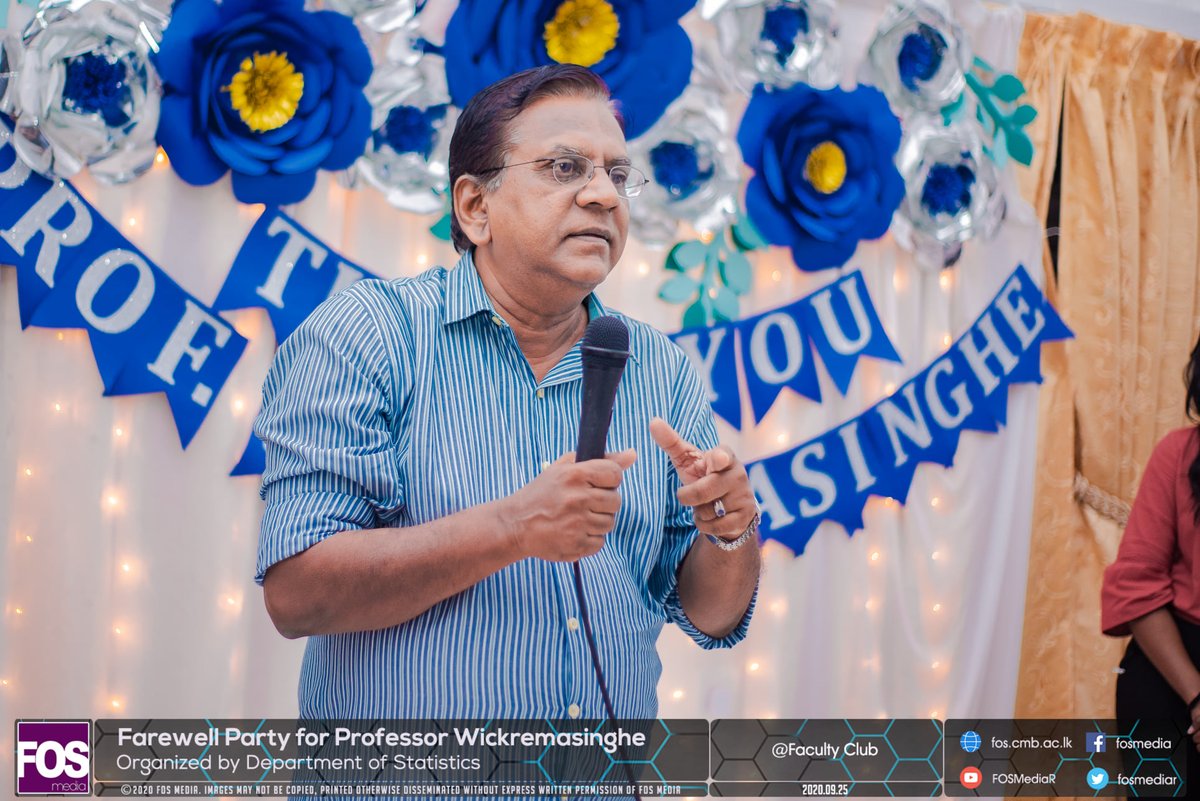 FOSMediaR's tweet image. The Department of Statistics organized a Farewell Party for the retiring Prof. Wickremasinghe on Friday, 25th of September at the Faculty Club. Here are some of the best moments of this memorable evening as captured through our lens.

#FOSMedia #Events #retirement #farewell