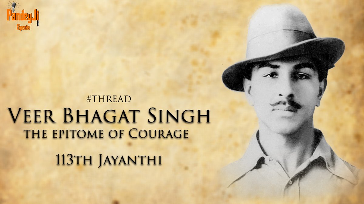  #Thread Bhagat Singh! The revolutionary that inspires millions of people worldwide even today, An epitome of Courage! Today on his 113th birth anniversary I bow down to this man! But there are somethings, that have been kept cleverly from us about  #BhagatSingh !(1/12)