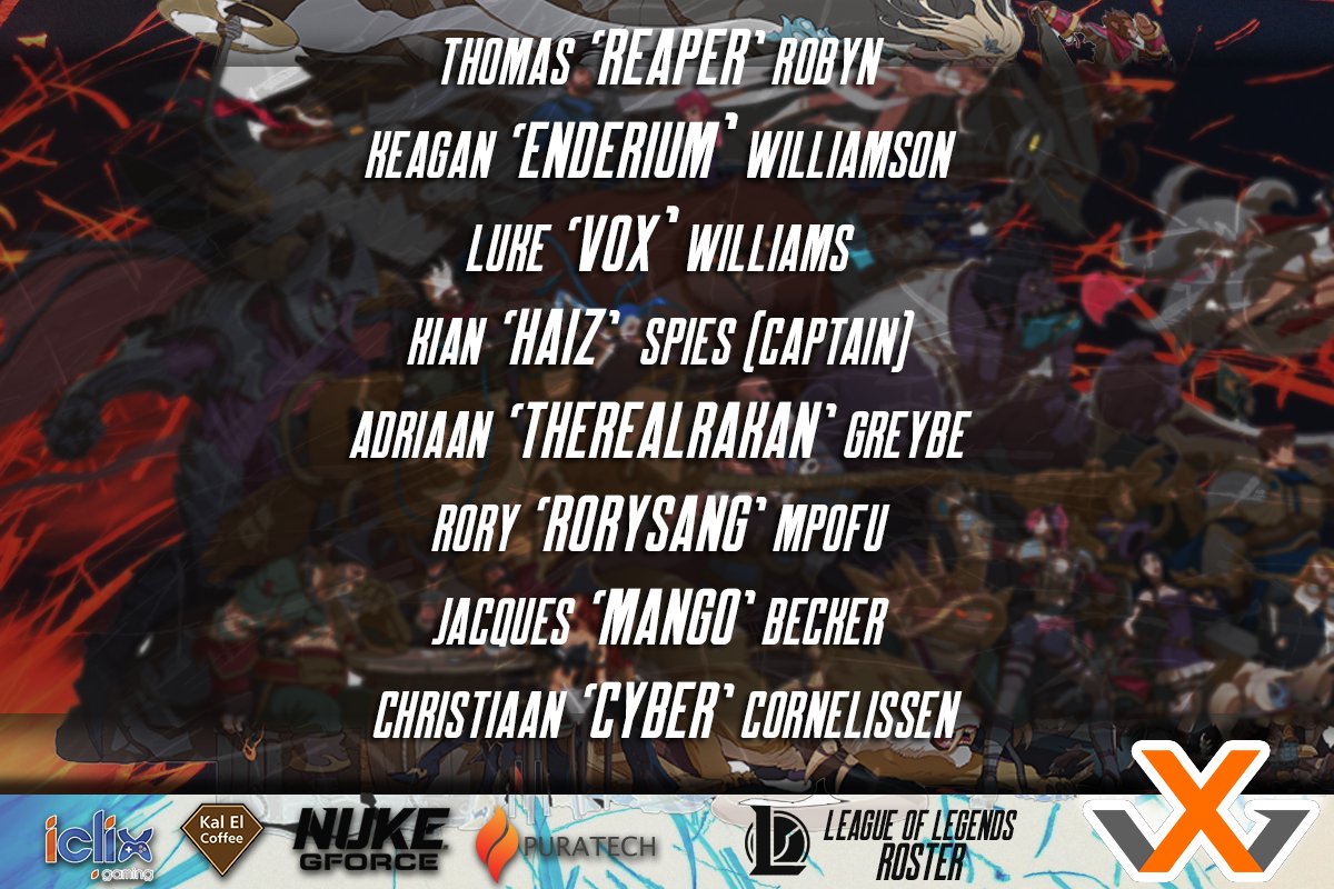On this bright Monday morning we would like to announce that we have moved into the LoL platform again since 2018, and we would like to announce our new roster, welcome to the XvG Family!!

<a href="/IclixG/">Iclix gaming</a>  | @CoffeeKal | <a href="/NUTRITECHFIT/">NUTRITECH®</a> | <a href="/PuratechSA/">Puratech</a> 

#NukeEnergyCo #Nuke #XvGSA