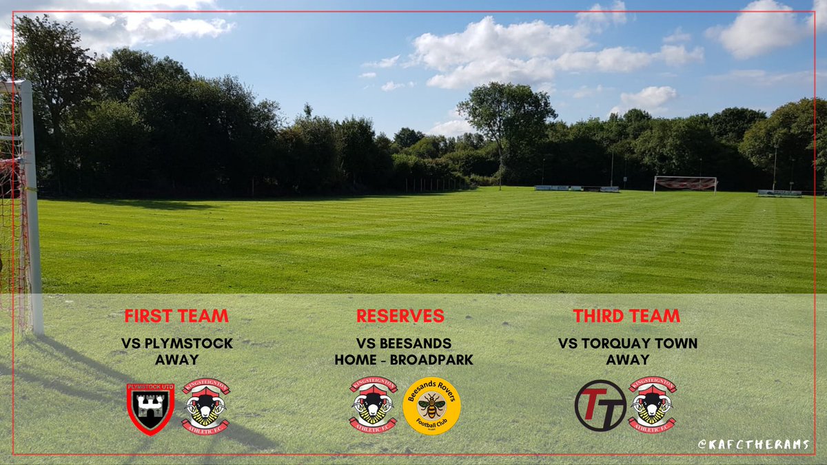 🔴 IT'S GAME DAY 🔴 The First Team & Third Team travel to Plymstock United & Torquay Town respectively. Reserves face Beesands at Broadpark, kicking-off at 2:30pm. We kindly ask all spectators to respect social distancing when inside the ground. #KAFC #COYR 🐏